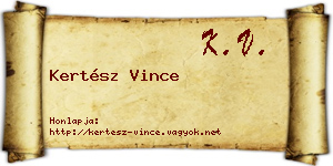 Kertész Vince névjegykártya